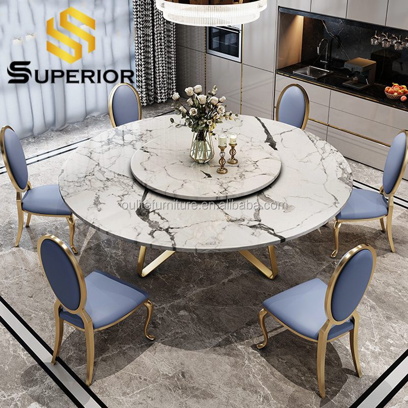 large marble stainless steel dining tables golden round base