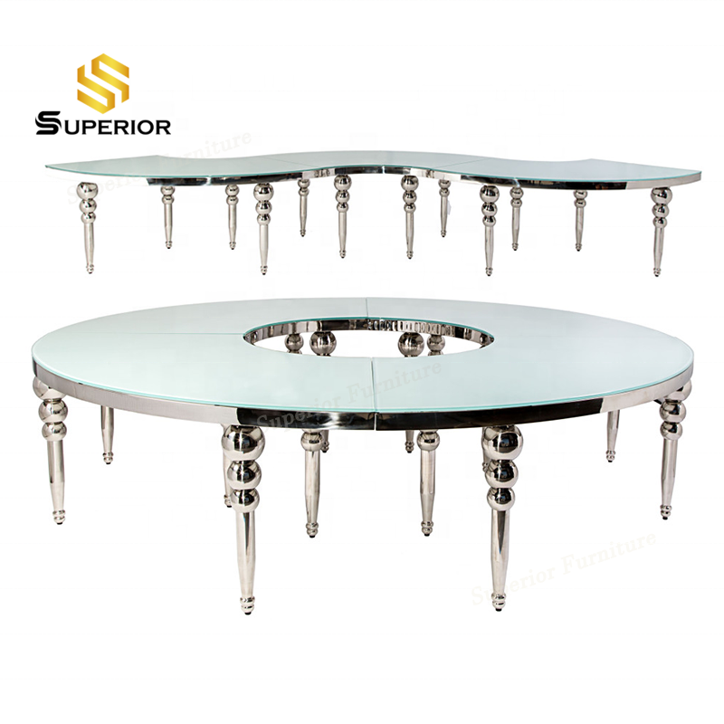 Hot sale modern s shape banquet table serpentine table round tables for events wedding