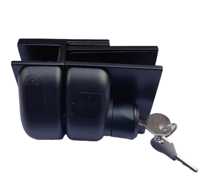 Matte black Stainless steel glass pool gate latch with keys