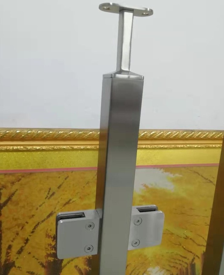 Stainless steel square balustrade post for glass balcony or staircase handrail railing