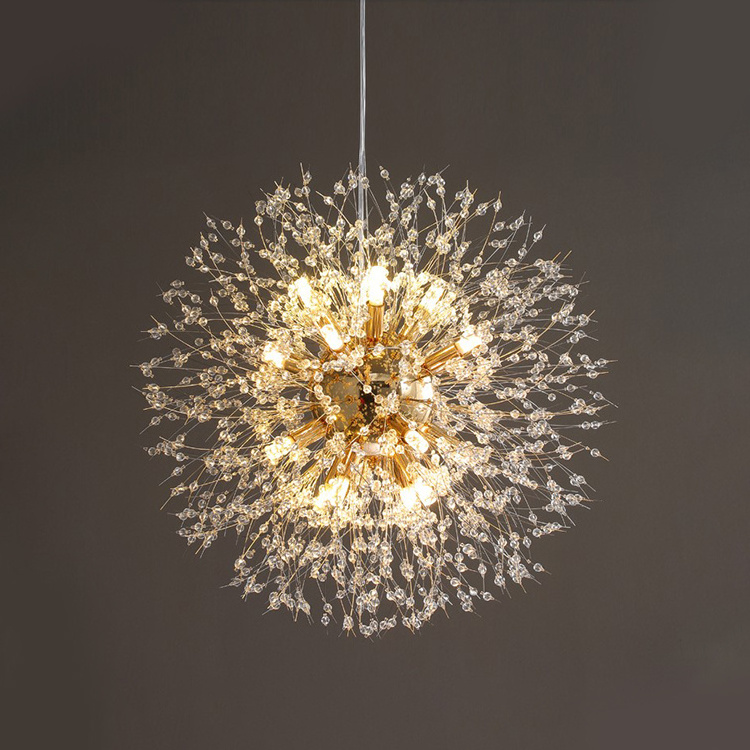 Hot Selling Modern Dandelion Pendant Light Home Bedroom Bar Hanging Decorative Led Crystal Chandelier