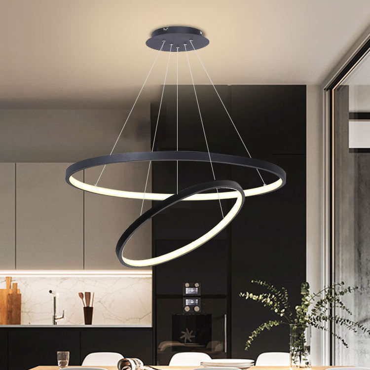 New Model Designer Modern Style Bedroom Indoor Decoration Acrylic Round Circle LED Ring Pendant Light