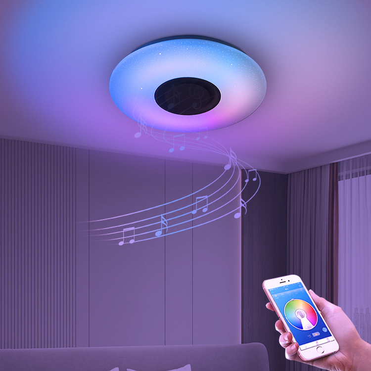 High Quality Smart Lighting Round Dimmable Remote Control 24w 36w RGB Colors Led Music Ceiling Light