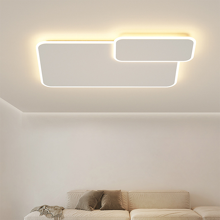 Factory Wholesale Living Room Acrylic Surface Mounted Square Remote Control Led Ceiling Light