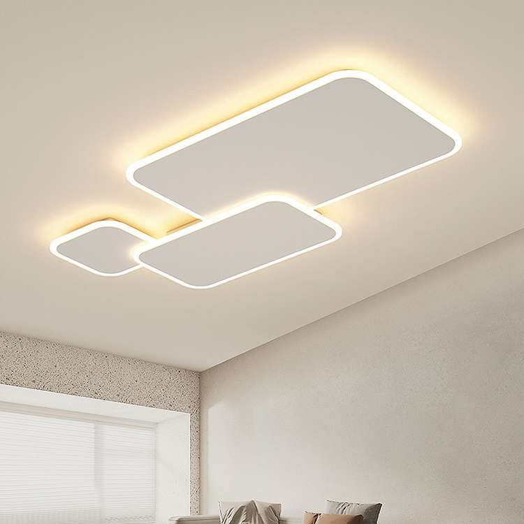 Factory Wholesale Living Room Acrylic Surface Mounted Square Remote Control Led Ceiling Light