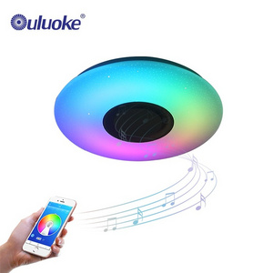 Indoor Music Lighting Fixtures Smart Home Lights App Control  Colorful RGB Round 24w 36w Led Ceiling Lights