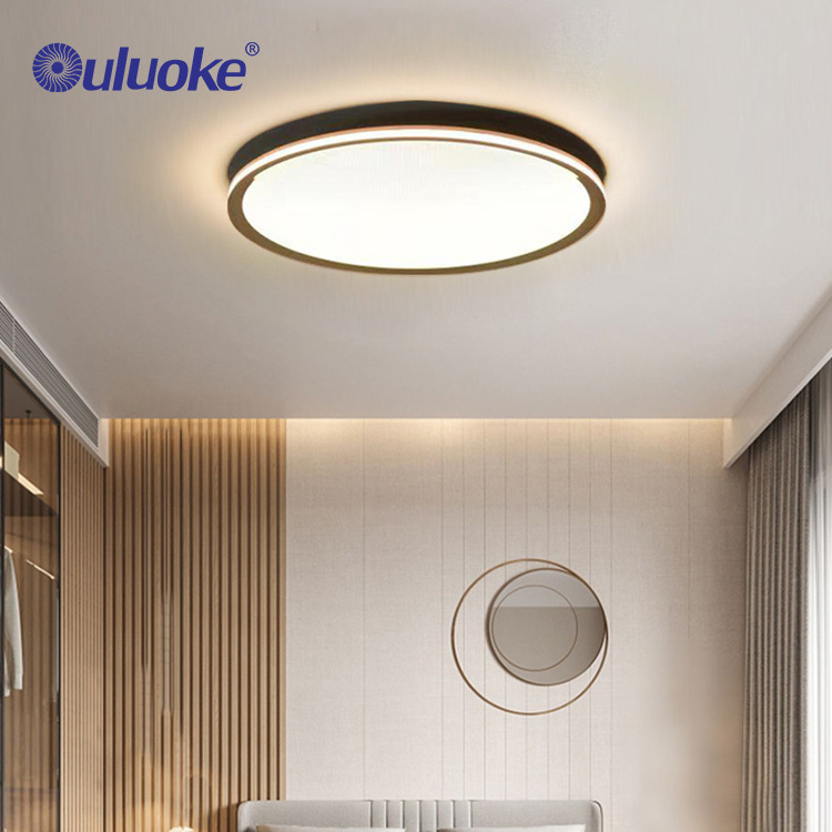 Home Lighting Modern Design Living Room Electric Plating Gold or Black Aluminum Round Led Ceiling Light