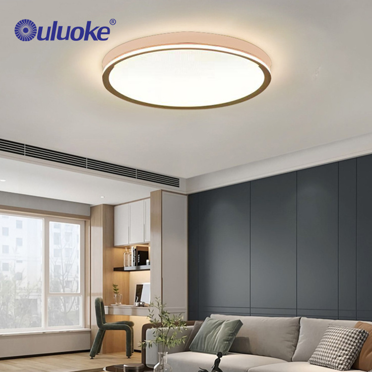 Home Lighting Modern Design Living Room Electric Plating Gold or Black Aluminum Round Led Ceiling Light