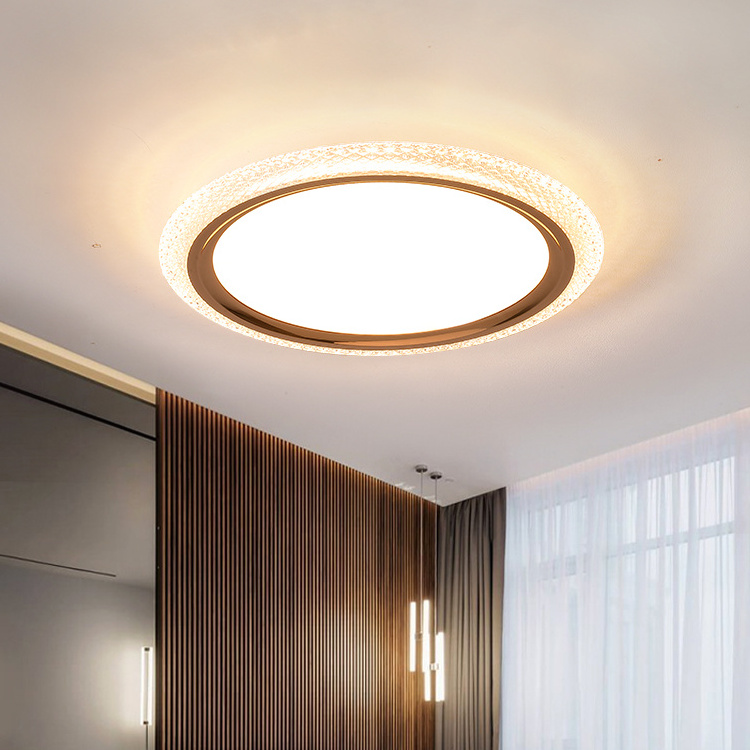 Indoor Lighting Anti-Glare Aluminum round led lights  acrylic Gold Color Round 33w 49w 66w Led Ceiling Light