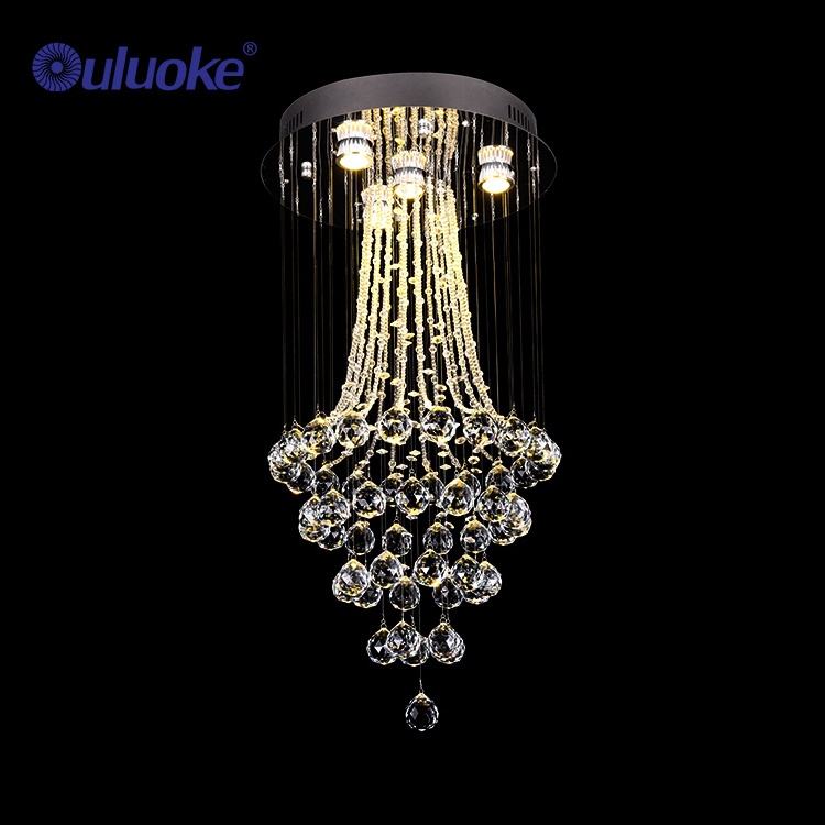 Modern industrial ceiling mounted pakistan crystal K9 big LED chandelier