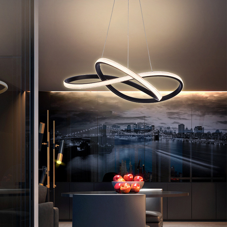 Modern Acrylic Golden Ring Art Deco Modern Led Ceiling light Round Chandelier Round Pendant Light