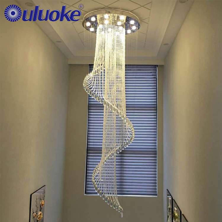 Attractive Fashion Separation Or Hotel Stainless Steel Chinese Top Modern Crystal Lighting Chandelier