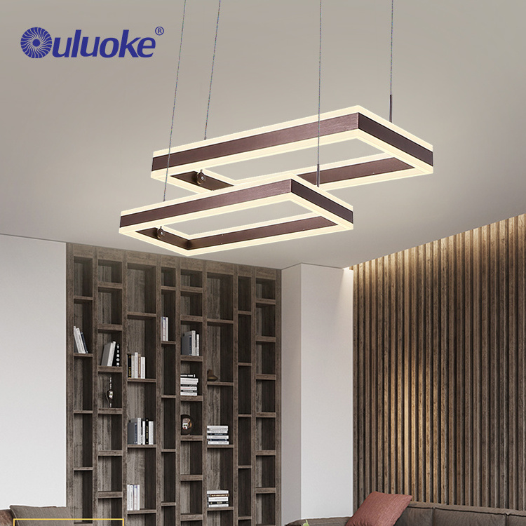 New Design Dining Room Sitting Room Hanging Fixtures Modern Led Square Pendant Light For Home Decor