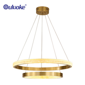 Creative circle ring chandelier lamp LED aluminum pendant light for restaurant bedroom