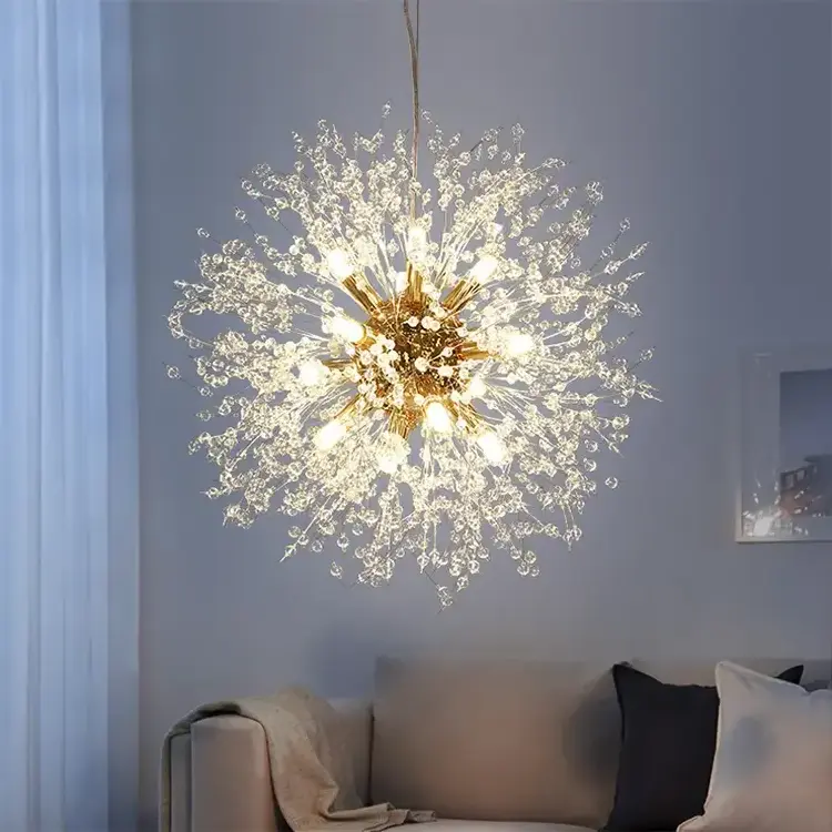 Home Decorative Dining Room Bedroom Living Room Gold Chrome Hanging Ceiling Chandeliers Modern Led Pendant Light