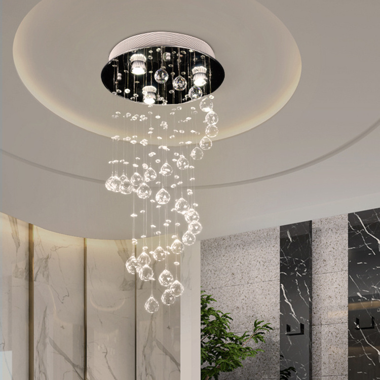 Custom Hotel Villa Large Long Chandeliers Luxury Pendant Lights Lighting Led Stair Ceiling Crystal Chandelier