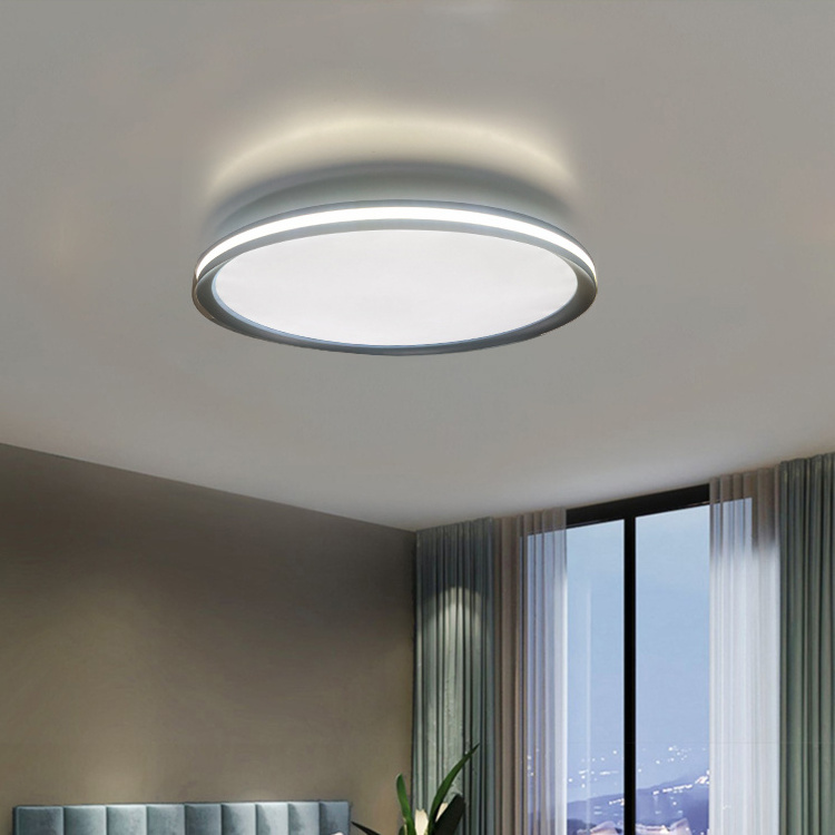 Ouluoke Lighting Surface Mounted Modern Bedroom Aluminum White Black Color Led Round Ceiling Light