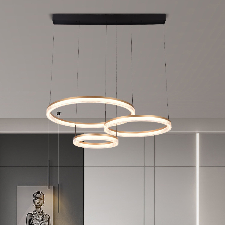 New Modern Style Villa Home Decorative Aluminum Led Ceiling Hanging Ring Chandelier Pendant Light