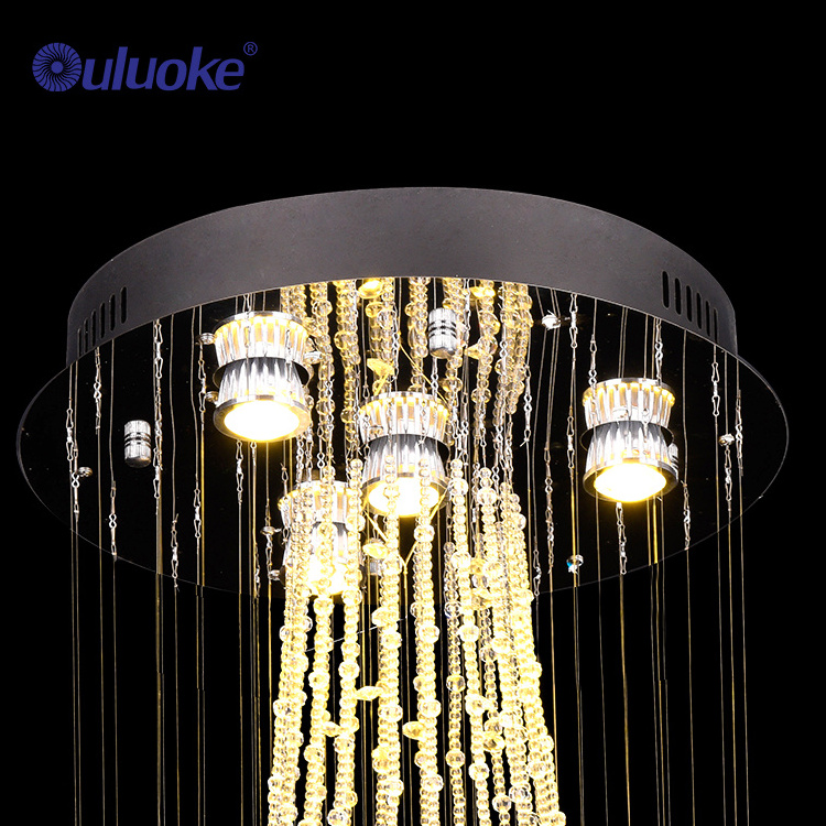 Modern industrial ceiling mounted pakistan crystal K9 big LED chandelier