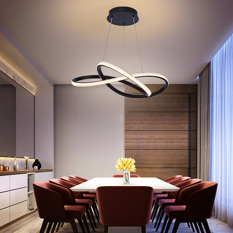 Modern Acrylic Golden Ring Art Deco Modern Led Ceiling light Round Chandelier Round Pendant Light