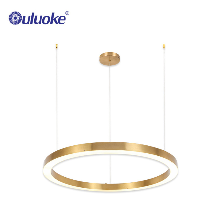 Ouluoke 3 Rings Round Acrylic Pendant Lamp Lighting Modern LED Hanging Lights Fixture