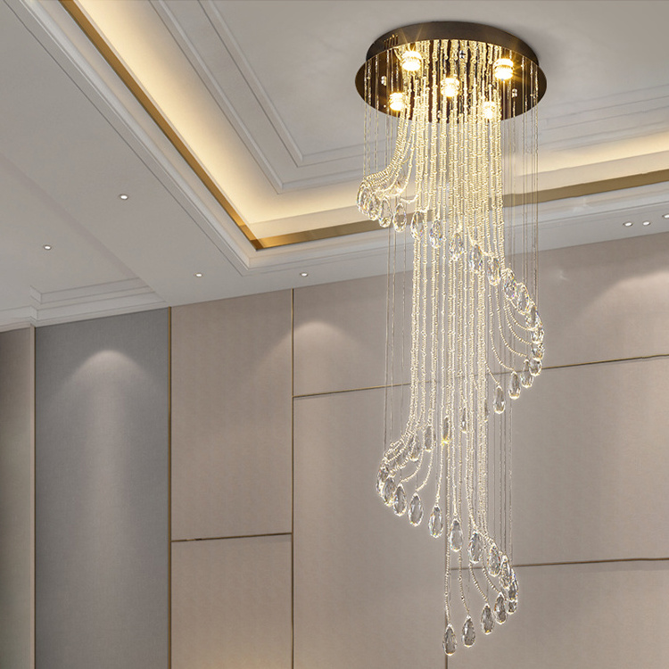 Attractive Fashion Separation Or Hotel Stainless Steel Chinese Top Modern Crystal Lighting Chandelier