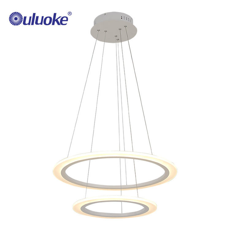 Nordic Modern Style Indoor Decorative Living Room Hotel Round Ring Acrylic Led Pendant Light