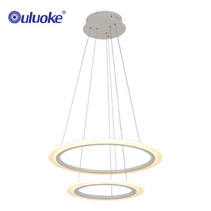 Nordic Modern Style Indoor Decorative Living Room Hotel Round Ring Acrylic Led Pendant Light