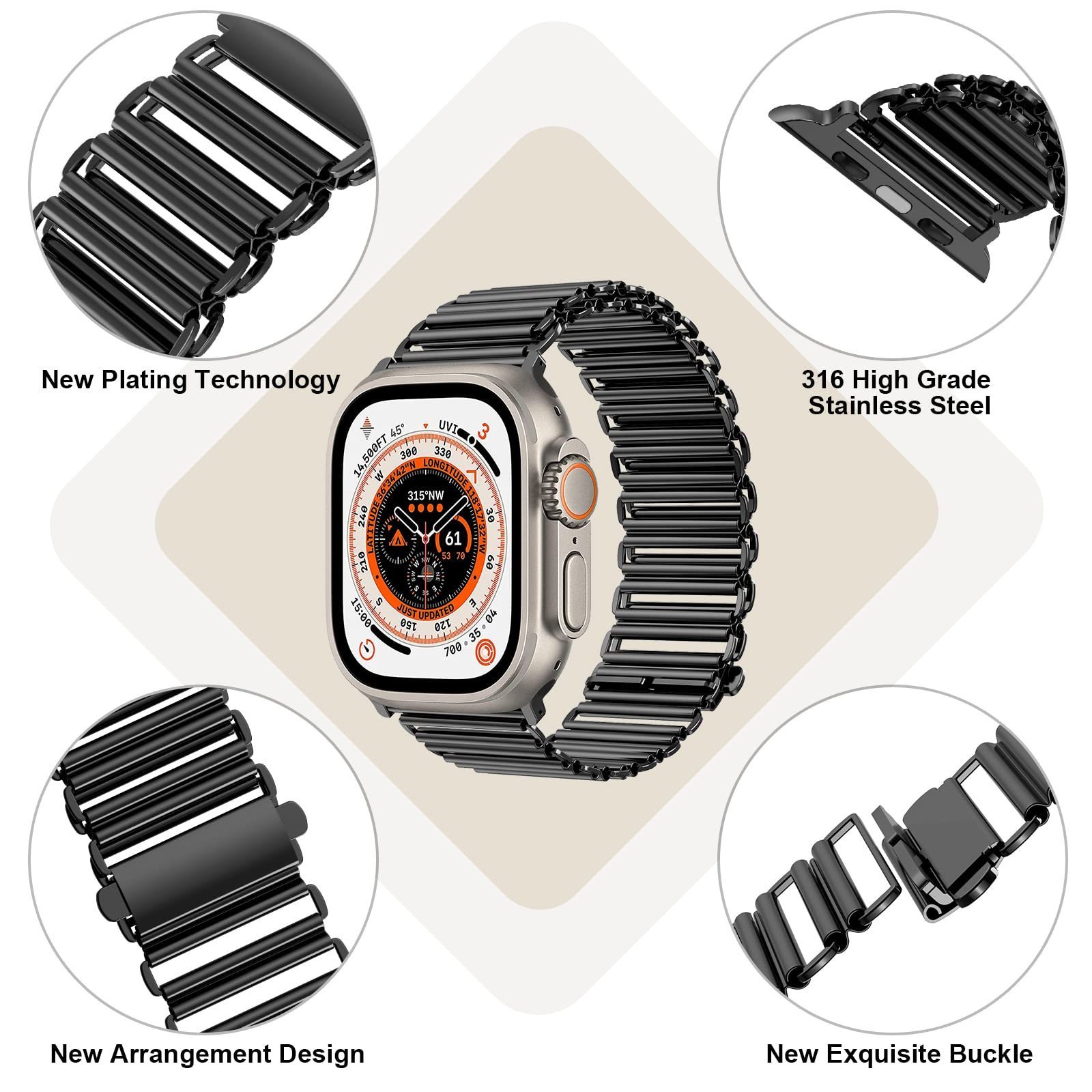 Watch Strap for Apple Watch Ultra Titanium Band 49MM ,Titanium Bands Metal Watch Strap Replacement for iWatch Series 8