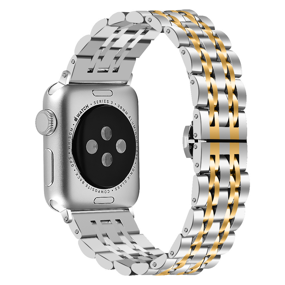 OULUCCI For Apple Watch Strap 38MM 42MM Stainless Steel Wristband Metal Replacement Wrist Watch Band For iWatch 5 4 3 2 1 watch