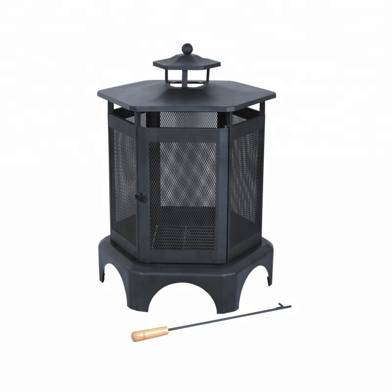 OL-F077 outdoor garden black metal fire pit