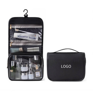 BSCI Factory Luxury Hanging Roll-up Makeup Bag Perfume Organizer Foldable Cosmetic Wash Kit Travel Toiletry Bag