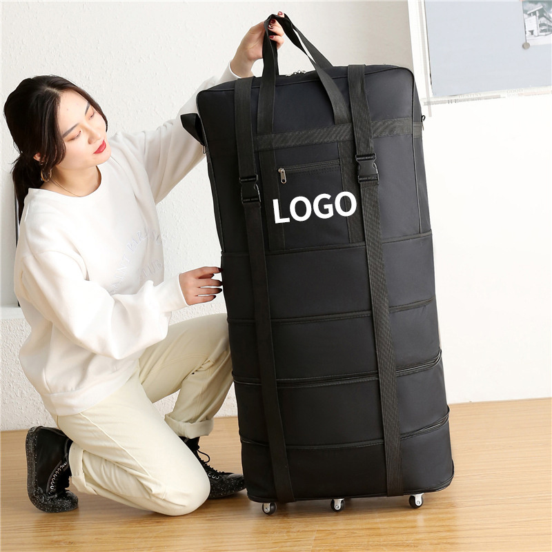 Customized Lightweight Extra Large Durable Air Consignment Trolley Case Foldable Luggage Travel bag with wheels