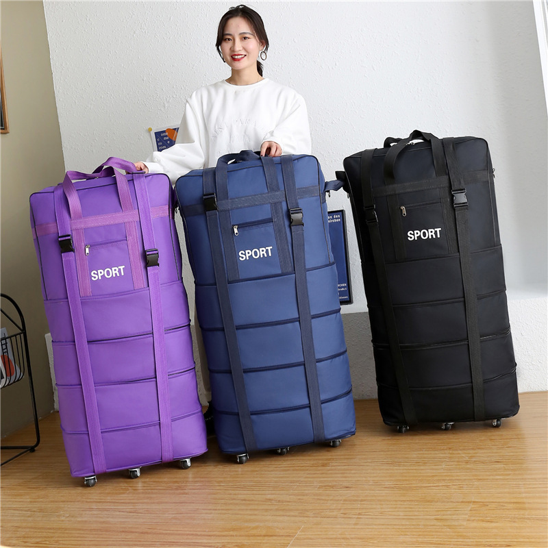 Customized Lightweight Extra Large Durable Air Consignment Trolley Case Foldable Luggage Travel bag with wheels