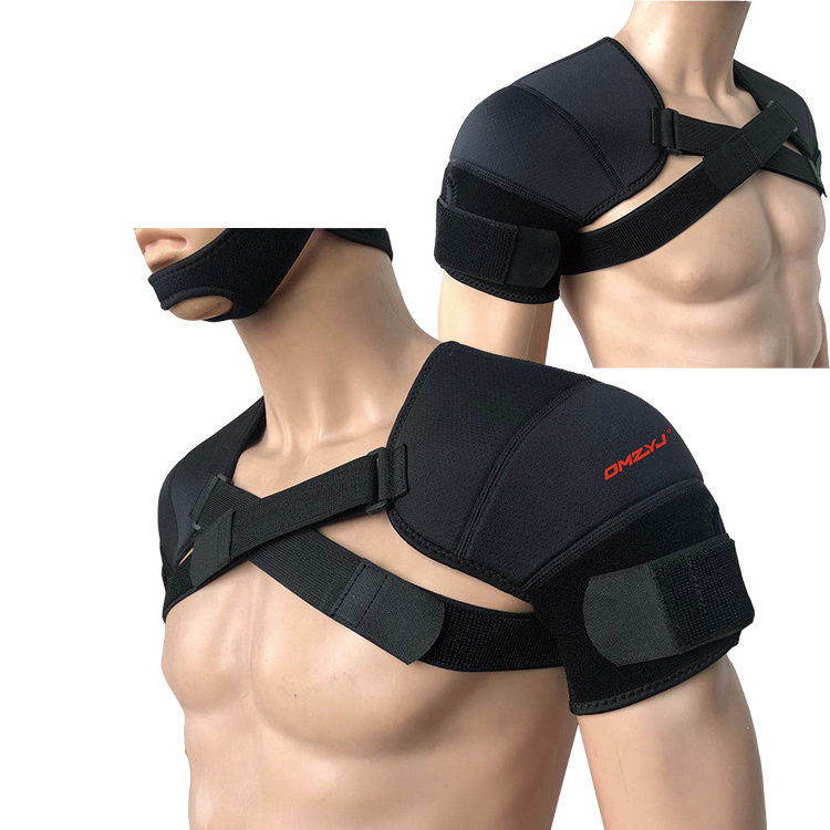 hot selling high quality adjustable sports strap double shoulder guard brace support belt protector for shoulder protection