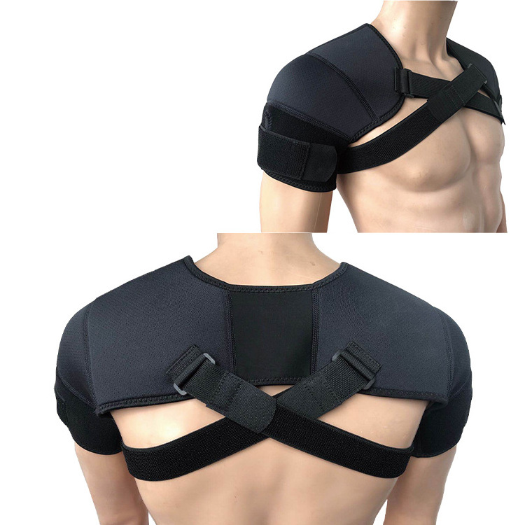 hot selling high quality adjustable sports strap double shoulder guard brace support belt protector for shoulder protection