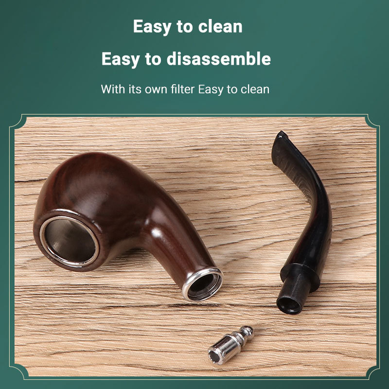 Low Price Gifts Smoking Kit Vintage Durable Resin Curved Tobacco Cigar Cigarette Pipes Smoking Pipe Wood Tobacco Pipe