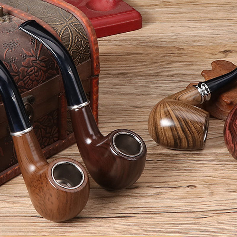 Low Price Gifts Smoking Kit Vintage Durable Resin Curved Tobacco Cigar Cigarette Pipes Smoking Pipe Wood Tobacco Pipe