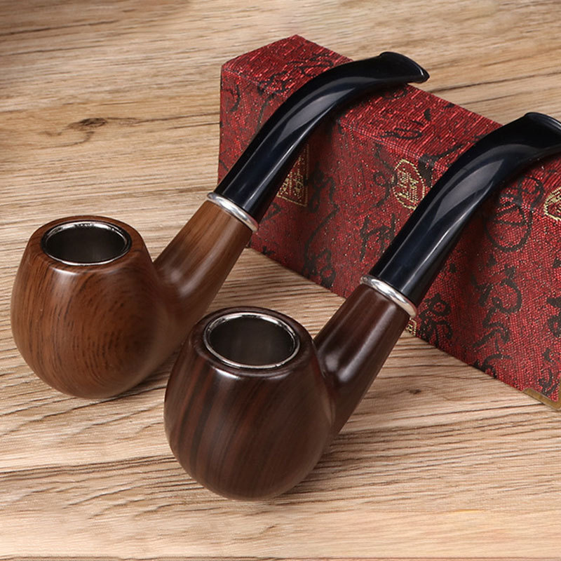 Low Price Gifts Smoking Kit Vintage Durable Resin Curved Tobacco Cigar Cigarette Pipes Smoking Pipe Wood Tobacco Pipe