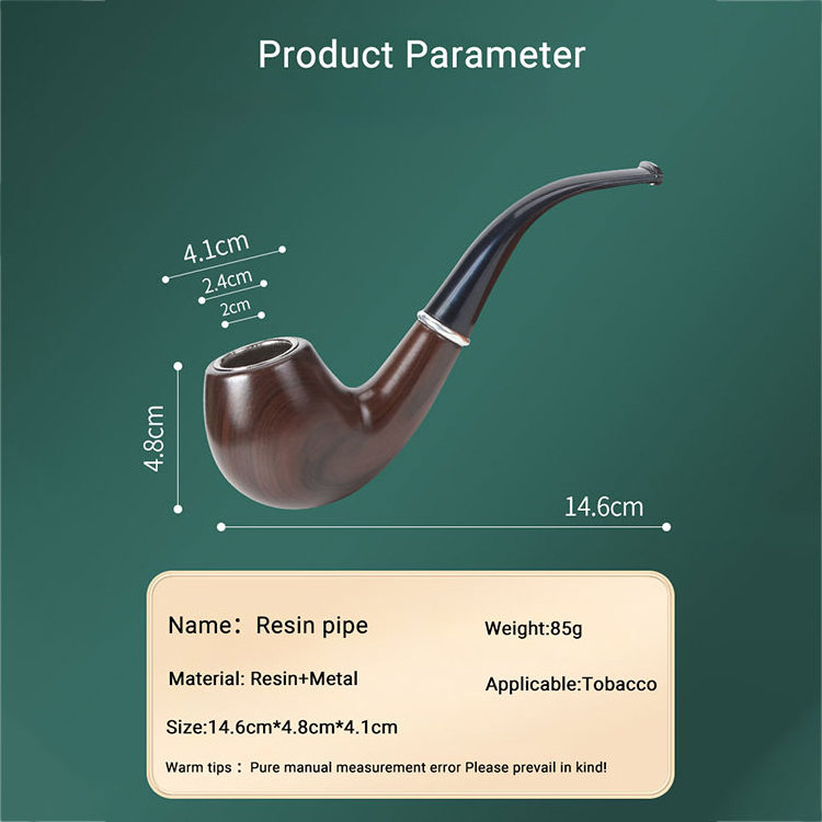 Low Price Gifts Smoking Kit Vintage Durable Resin Curved Tobacco Cigar Cigarette Pipes Smoking Pipe Wood Tobacco Pipe