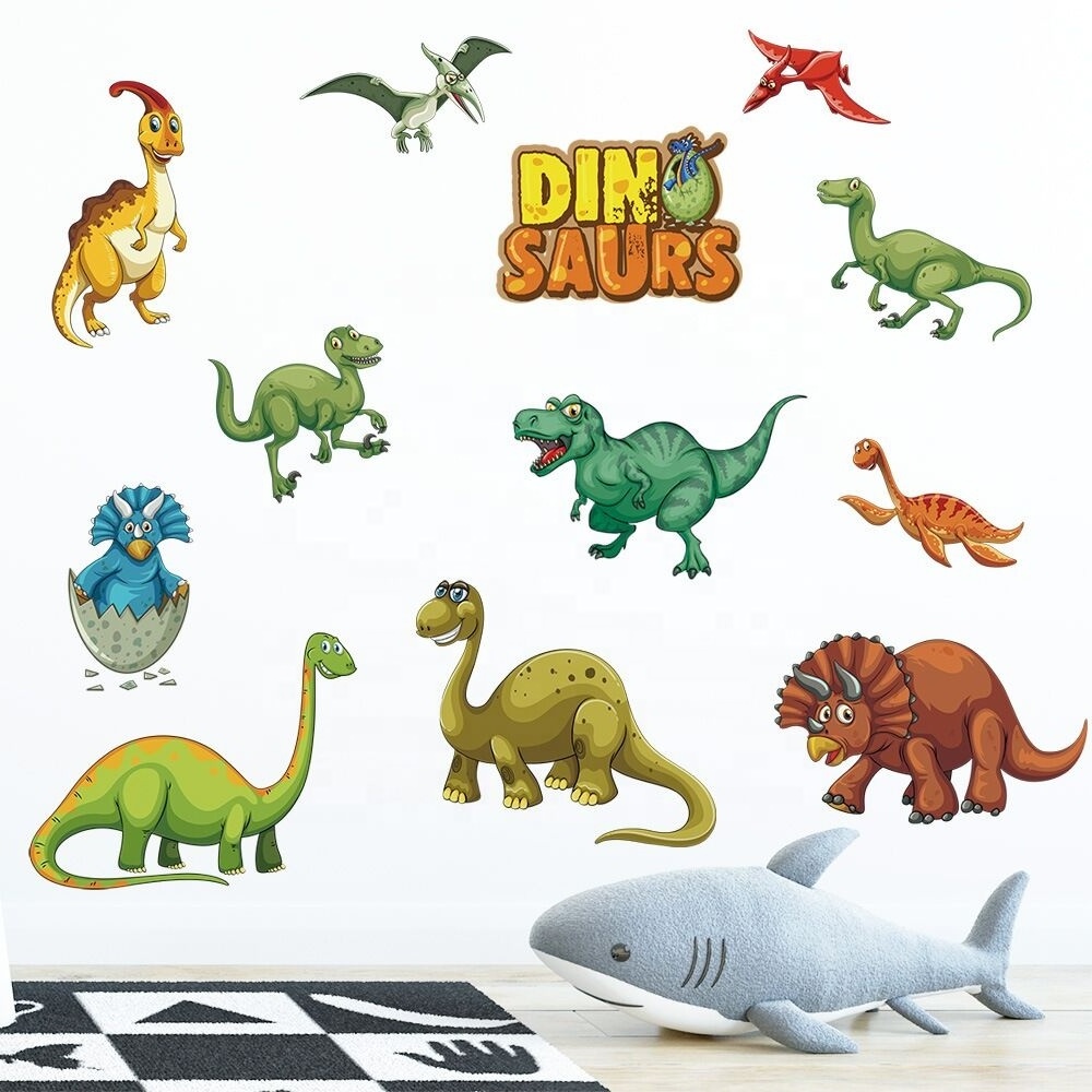 Cartoon Vinyl Animal Dinosaur Wall Decal Wallpaper For Kid's Bedroom Baby Room Nursery Wall Decor Stickers