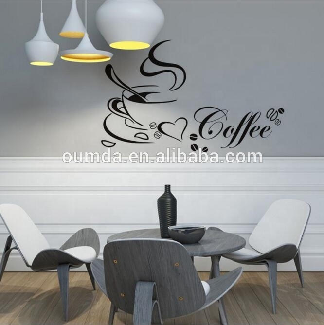 Wall art waterproof love coffee kitchen coffee shop stickers vinyl decal removable stickers