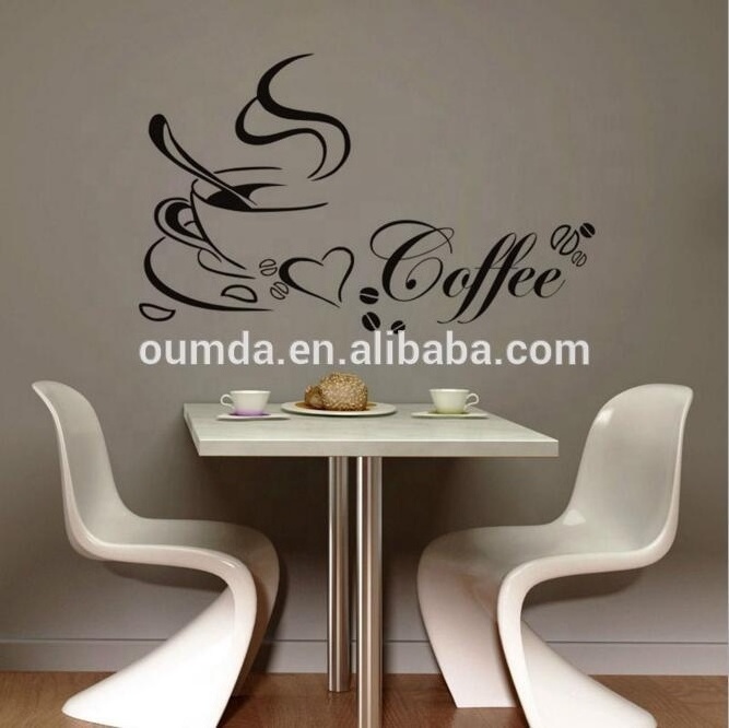 Wall art waterproof love coffee kitchen coffee shop stickers vinyl decal removable stickers