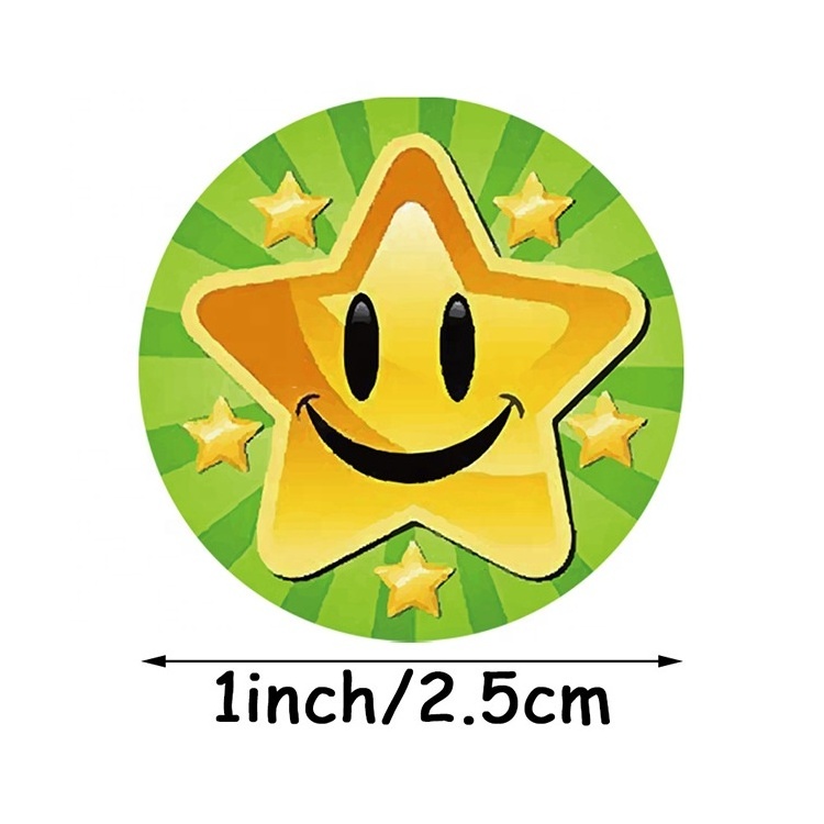 Creative School teacher Supplies Self-adhesive Reward Rainbow Star Sticker Reward Stickers For Kids