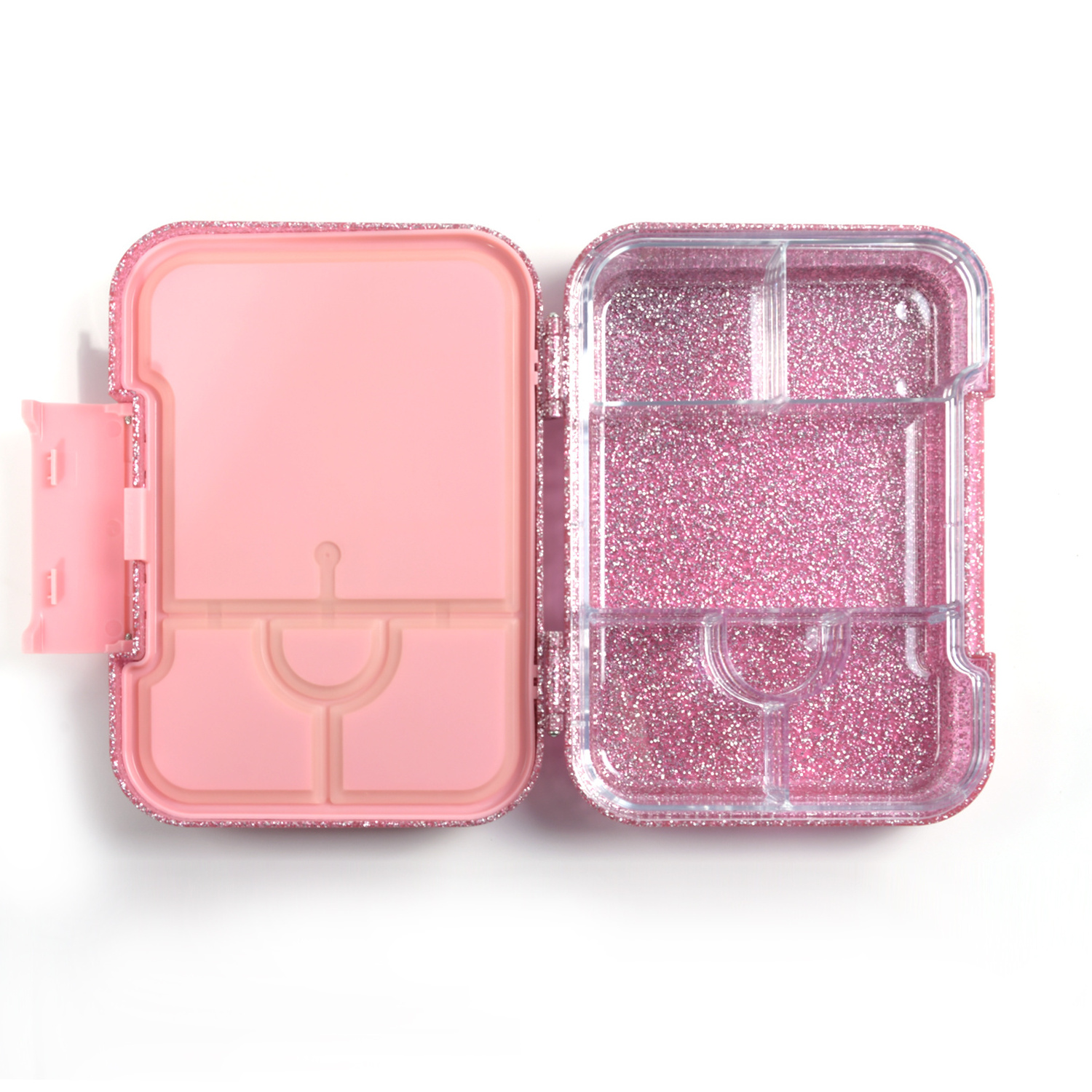 Oumego wholesale glitter plastic lunch box leak-proof bento box with divider lunch box BPA free