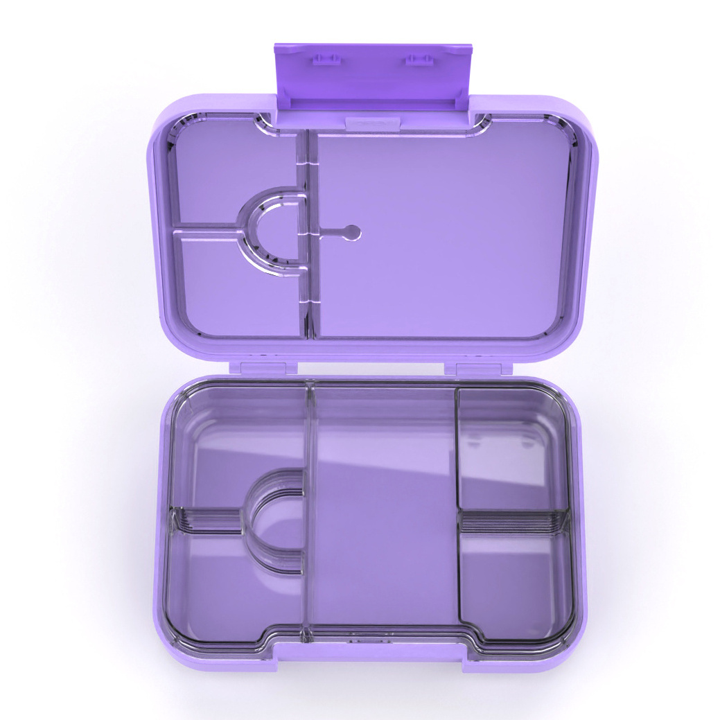 Aohea wholesale kids lunch food boxes plastic purple color one locks seals food tritan microwave dishwasher safe bento box