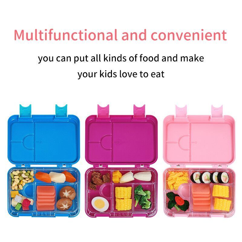 Aohea kids lunch food boxes plastic food box 2 locks seals food tritan microwave safe bento box