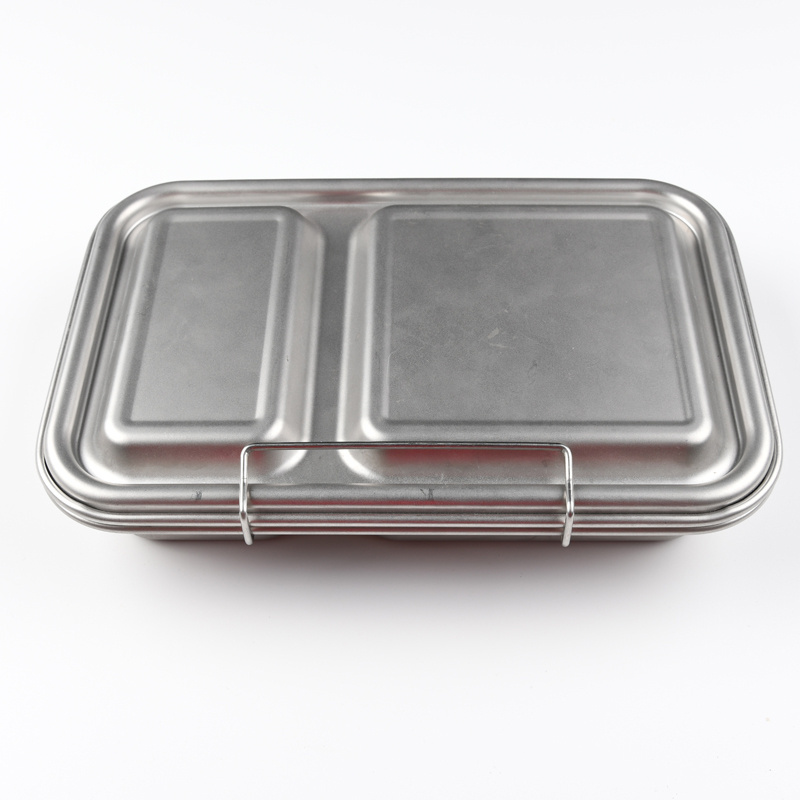 Aohea 2 Layer Bento Lunch Box Popular and Cheap Stainless Steel Food Container Color Box Metal Rectangle