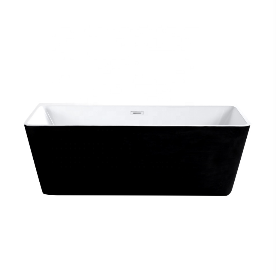 Oumeiga oval shape acrylic freestanding tub white fiberglass bathtub 170cm for sale