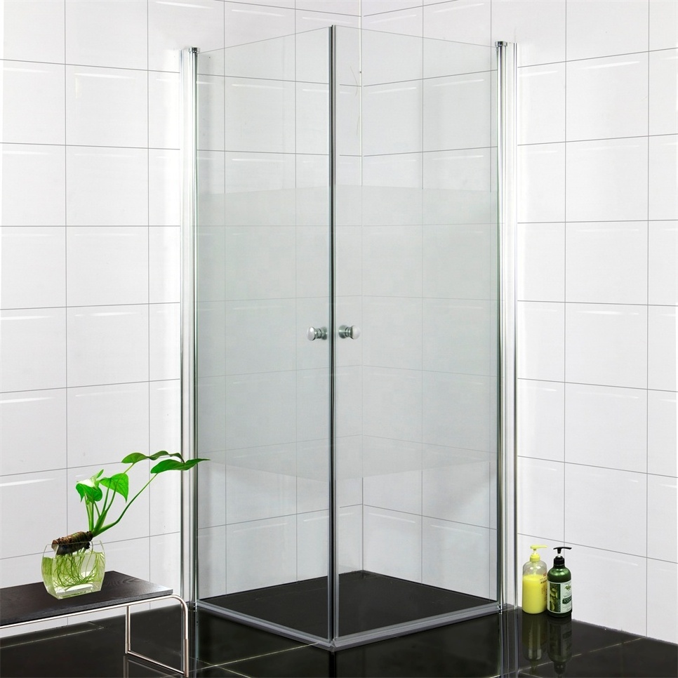 Oumeiga 900 x 900 frameless quadrant shower enclosure hinge shower door with frost glass for modern elegance